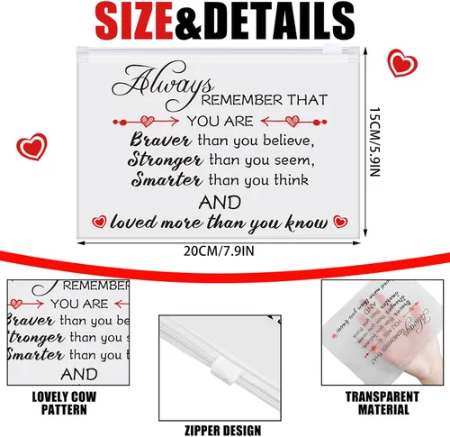 Miniatura 5 de Sunnyray 60 bolsas de maquillaje a granel inspiradoras para mujeres, bolsa de cosméticos de EVA con cremallera para regalos de agradecimiento