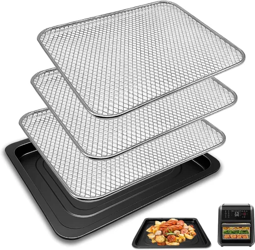 GCQ Bandeja de goteo para freidora de aire Chefman 12 cuartos de galón 6 en 1 horno de convección digital de encimera, juego de 4 piezas de
