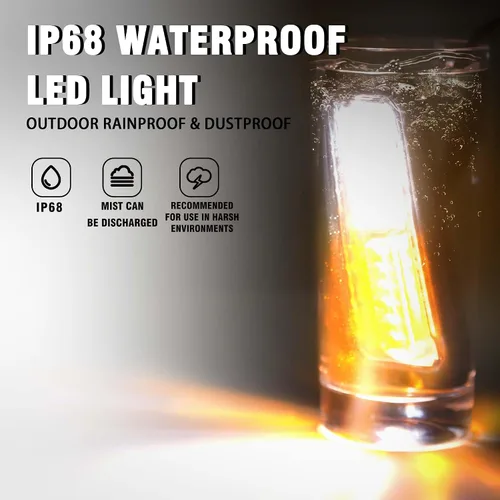 Miniatura 3 de WINECO 8 Piezas Luces LED Estroboscópicas de 12V con Función de Sincronización Ámbar Blanco 12LED Luces de Advertencia de Peligro de Emergencia