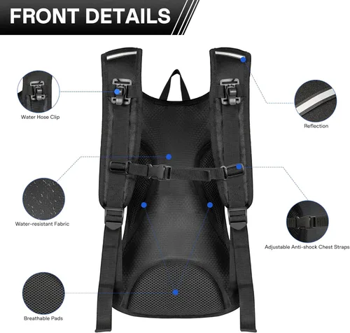 Miniatura 4 de OUTSKIRT Hydration Backpack with 2L Water Bladder, Lightweight and Breathable Running Hydration Pack, Water Backpack for Hiking, Cycling, Trail