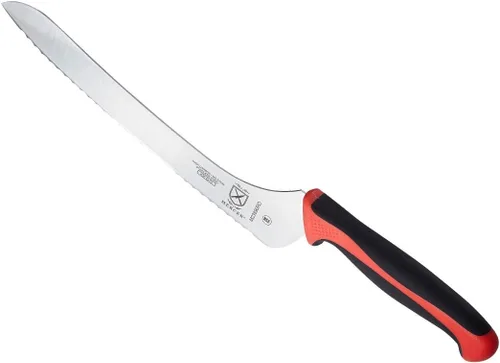 Miniatura 3 de Mercer Culinary Millennia Mango de color Cutlery 9" Cuchillo de pan con offset (borde ondulado) rojo