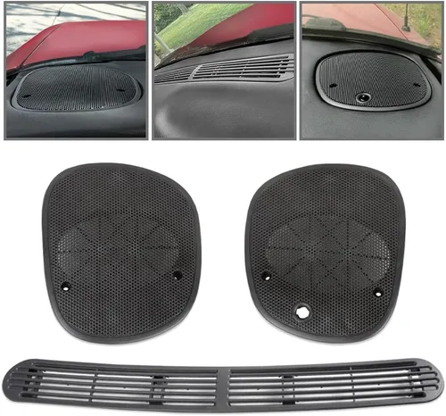 Miniatura 3 de PIT66 Dash - Panel de cubierta de ventilación de descongelación + juego de rejilla de altavoz izquierdo y derecho, compatible con Chevrolet S10 GMC