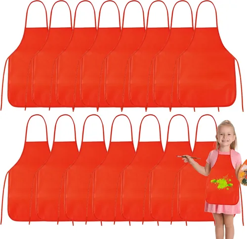 Miniatura 8 de PLULON 8 piezas de delantales para niños, delantales para niños para pintar, delantales de arte para niños, smocks a granel para actividades