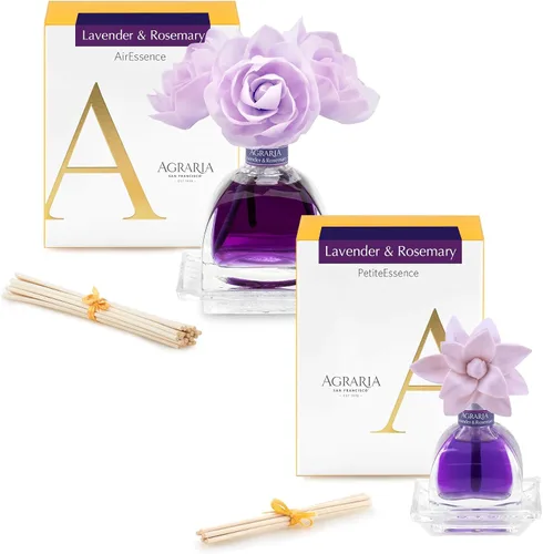 Miniatura 16 de Agraria Juego de difusor de varillas de bálsamo, Air Essence y Petite Essence Luxury Fragrance Duo con aceites esenciales naturales, flores de sol