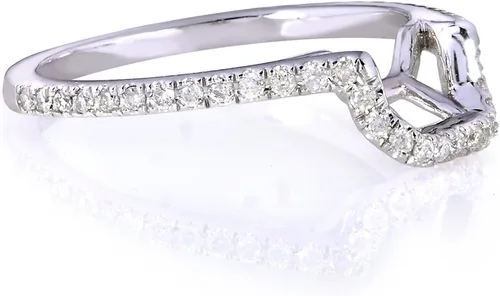 Miniatura 3 de Kobelli Alianza de boda de diamante contorneado de 15 quilates (quilates) en oro blanco de 14 quilates
