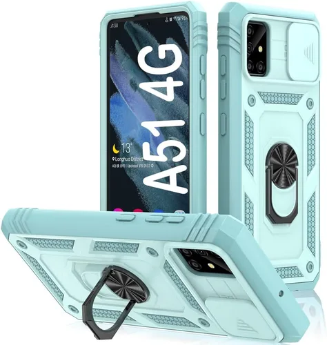 Miniatura 74 de PASNEW Funda para Samsung Galaxy A54, Soporte Metálico y Cubierta Deslizante para Cámara, Militar Multicapa Resistente de Cuerpo Completo a Prueba