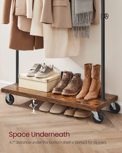 Miniatura 7 de VASAGLE UHSR65BX - Perchero para ropa de estilo rústico con diseño de tuberías industriales, con estante, estante de ropa resistente
