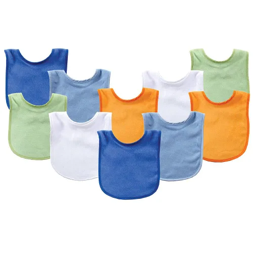 Miniatura 14 de Luvable Friends Baberos unisex de algodón para bebé, azul, talla única