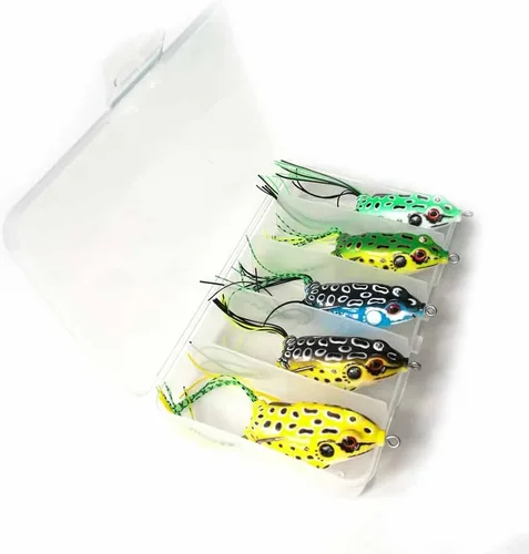 5 señuelos de rana Ray Frog Topwater pesca Crankbait señuelos/cebo suave artificial 2.2 in 8G cebo de tubo suave, especialmente para Bass Snakehead,