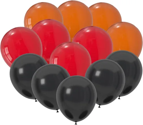 Miniatura 9 de 100 globos de látex de 12 pulgadas en negro y naranja, perfectos para Halloween, graduación, cumpleaños, baby shower, Acción de Gracias
