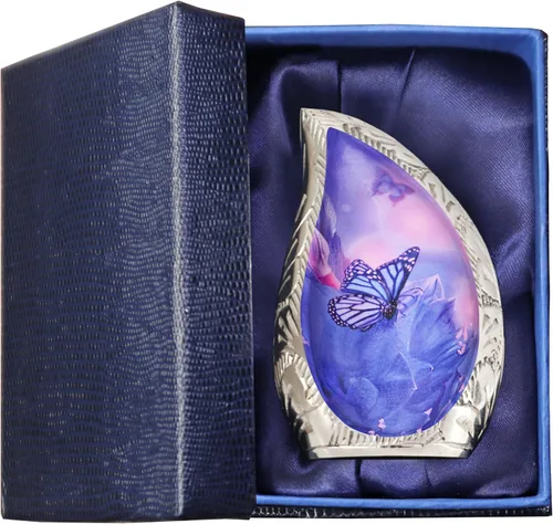 Miniatura 9 de M MEILINXU Urnas de cremación para cenizas humanas, mujeres y hombres, urna funeraria para cenizas para mujeres y hombres, diseño de mariposas