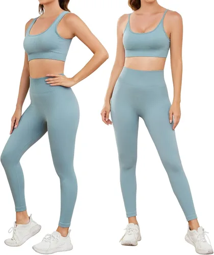 Conjuntos de entrenamiento para mujer, 3 piezas, sin costuras, acanalados, sin mangas, cintura alta, pantalones cortos de yoga