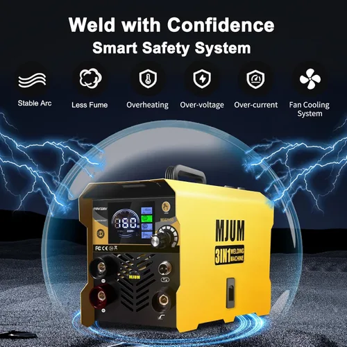 Miniatura 4 de Soldador MIG portátil: máquina de soldar 160A, de doble voltaje 110V/220V, 3 en 1 núcleo de flujo Mig/Stick/Lift TIG, juego de soldadura