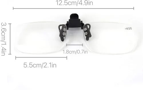 Miniatura 6 de Gafas de lectura con clip y lupa abatible, lupa, lentes para lectores unisex (2.0 x)
