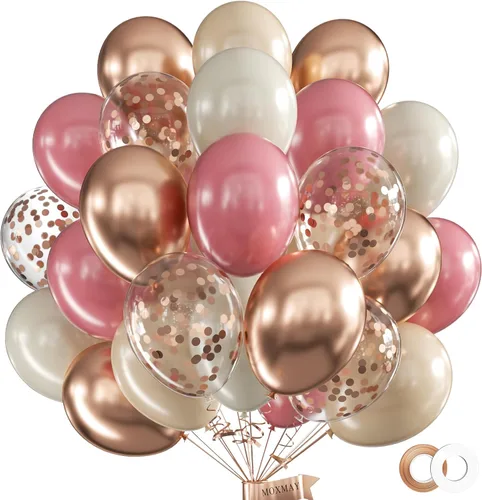 Miniatura 9 de Juego de 62 globos de 12 pulgadas, color negro, blanco, plateado, globos de fiesta con confeti plateado metálico blanco y negro con cintas