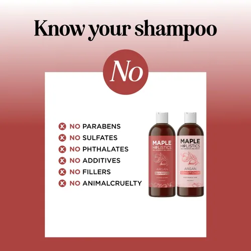 Miniatura 7 de Champú y acondicionador de aceite de argán de Marruecos, sin sulfato, juego de champú y acondicionador para cabello teñido - Champú y acondicionador