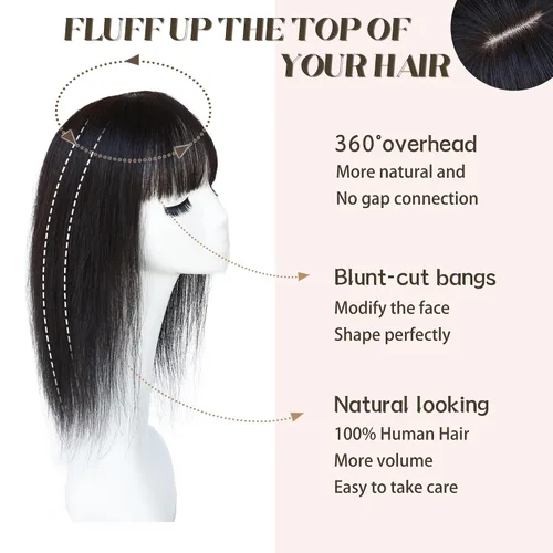 Miniatura 2 de viviaBella Extensiones de cabello humano con clip, sin costuras, para mujer, base de seda gruesa para cabello que pica