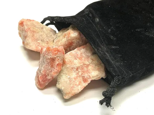 Miniatura 3 de Piedra solar áspera natural con bolsa de terciopelo, rocas naturales grandes de 1 pulgada a granel para rodar, envolver alambre, pulido, Wicca