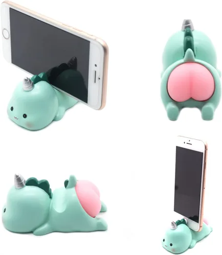 Lindo animal dinosaurio teléfono celular titular, pequeño escritorio teléfono soporte soporte para iPhone Android Samsung Galaxy Note Aaurio
