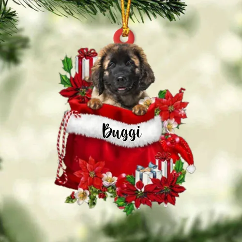 Miniatura 155 de Perro Akita Inu personalizado en bolsa de regalo, adorno de Navidad, nombre personalizado, regalo para amantes de los perros, familia, Navidad
