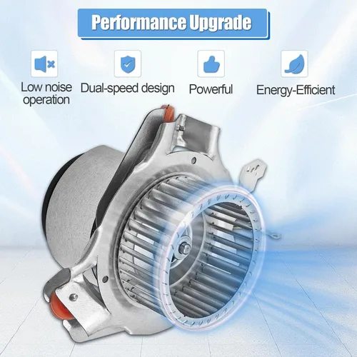 Miniatura 3 de HC21ZE127A Conjunto de motor inductor de tiro de horno de doble velocidad con tapones dobles para motor de soplador de horno portador 347822-763