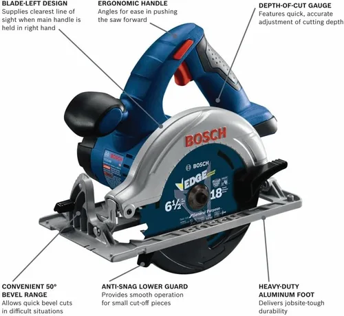 Miniatura 2 de BOSCH CCS180B 18V 6-1/2 In. Sierra Circular con Hoja Izquierda (Solo Herramienta)