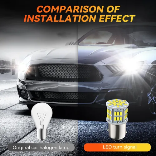 Miniatura 5 de Safego 1157 BAY15D Bombilla LED 2 PIEZAS 6000K 5W para Coche Luz de Reversa, Señal de Giro Trasera, Luz de Estacionamiento 54SMD 3014 P21W Blanca