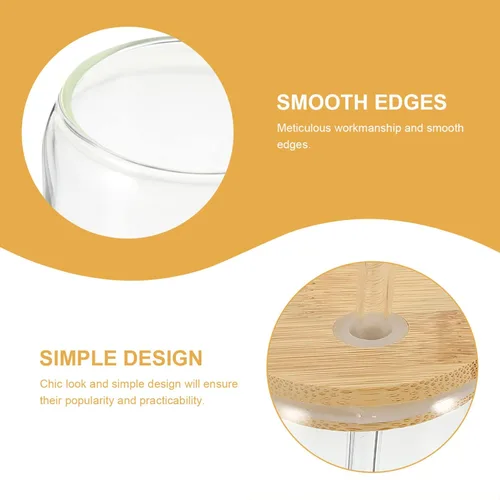 Miniatura 9 de Kichvoe Vaso de té para bebidas con tapa y popote para cócteles, jugos y fiestas (Transparent1)