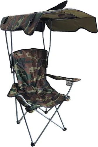 Miniatura 12 de Camping Chair with Canopy Foldable Oxford Fabric Portable Beach Fishing Sun Shade Black 50 * 50 * 90/120CM