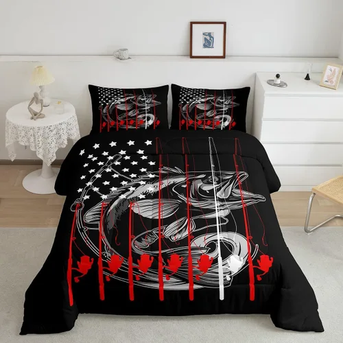 Miniatura 25 de Feelyou Juego de edredón de zorro ártico, juego de ropa de cama para niños y niñas, bonito edredón de animales salvajes, juego de edredón 1 juego