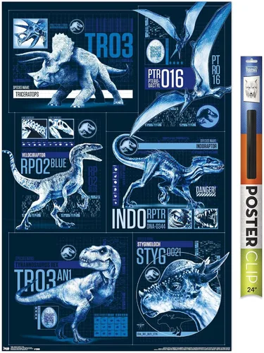 Miniatura 41 de Trends International Jurassic World: Fallen Kingdom - Póster de pared con cuadrícula, 14.725 x 22.375 pulgadas, versión enmarcada de madera