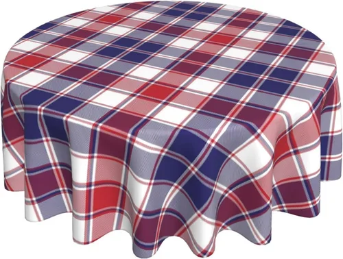 Miniatura 41 de 4th of July Tablecloth Square 60x60 Inch,Red White Buffalo Plaid Check Blue Patriotic Stars Table Cloth,Stain Resistance Polyester Independence Day