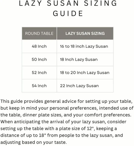 Miniatura 5 de Bandeja Giratoria de Mármol Lazy Susan Bandeja Rotatoria Plato para Servir Grande Centro de Mesa para Comedor - 20 Pulgadas