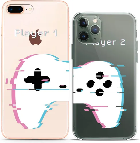 Fundas a juego para parejas compatibles con iPhone 16 15 14 13 12 11 Pro Max Mini Xs X 6s 8 Plus 7+ Xr 10 SE 5 Game Player Relación Amigo Novio