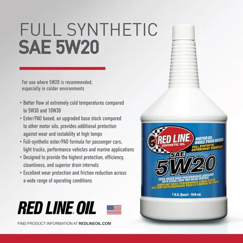 Miniatura 3 de Red Line 15205 SAE 5W20 - Aceite de motor completamente sintético - 1 galón (paquete de 2)