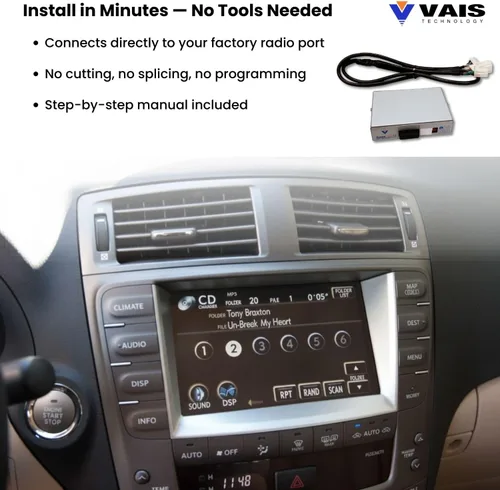 Miniatura 3 de VAIS Technology SL3b-T - Adaptador de transmisión de audio Bluetooth compatible con la mayoría de los modelos Toyota 2004-2012