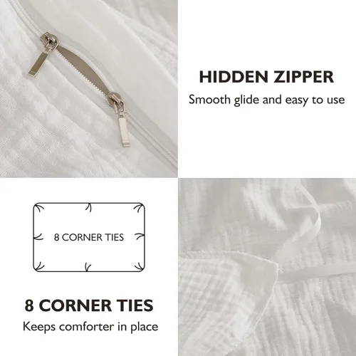 Miniatura 7 de EMME Muslin Cotton Duvet Cover Set