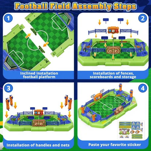 Miniatura 5 de Fortand Juego de mesa de fútbol para niños, mini juego de mesa de futbolín para niños y niñas de 3, 4, 5, 6, 7, 8-12, juegos de mesa interactivos