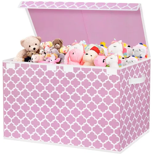 homyfort Caja de juguetes para niñas, niños – Organizadores grandes de cofre de juguetes y cajas de almacenamiento con tapa abatible y divisor,