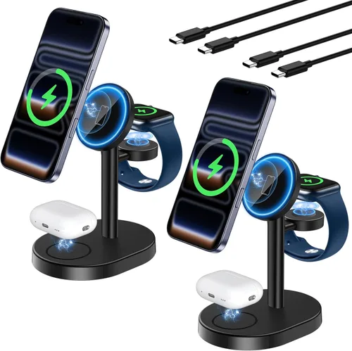 Miniatura 23 de Hevanto 25W 3 in 1 Super Fast Charging Station for Apple MagSafe Charger, Wireless Magnetic Mag-Safe Charger Stand for iPhone 17 16 15 14 13 12