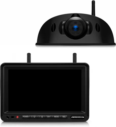 ZEROXCLUB 1080P 7" Sistema de cámara de respaldo inalámbrica para RV, compatible con Furrion pre-cableado para RV, camión, remolque, monitor DVR y