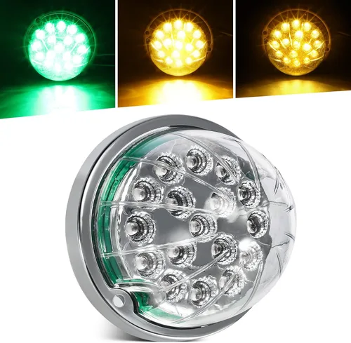 Miniatura 8 de Partsam 1 luz de sandía de doble revolución con 17 LED para semircamión, luces señales de giro rojas a luces auxiliares azules, repuesto