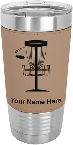 Miniatura 18 de LaserGram Vaso aislado al vacío de 20 onzas, Disc Golf, grabado personalizado incluido (piel sintética, estilo béisbol)