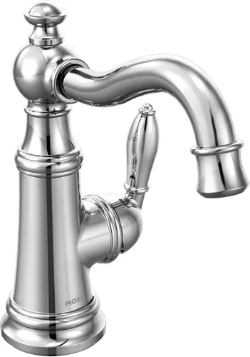 Miniatura 8 de Moen S42107BL Weymouth - Grifo de lavabo de baño tradicional con un solo orificio con montaje de drenaje, negro mate Mate negro