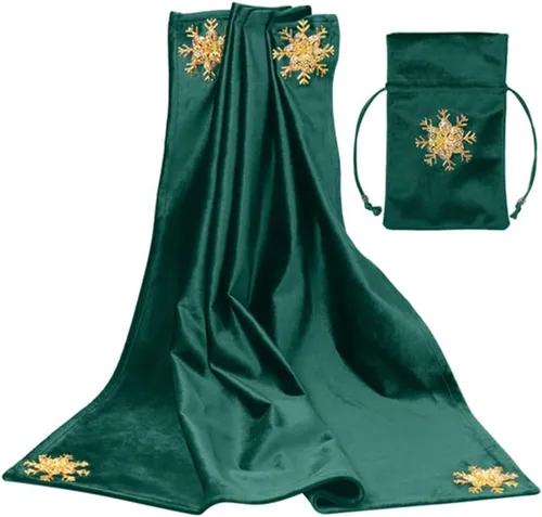 Miniatura 32 de BLESSUME Wizard Tarot Mantel y bolsa cuadrada de terciopelo adivinación Tarot (Azul 2)
