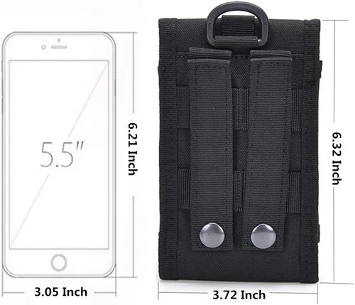 Miniatura 3 de Bolsa De Cintura De Nylon Táctica Para IPhone 11 Pro X XS Max XR 7 8 Plus 6 6S - Negro