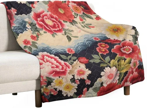 Miniatura 15 de Manta de verano con parches bohemios, vintage, bohemia, acogedora manta de franela para sofá, cama para niños y adultos, 30 x 40 pulgadas, manta