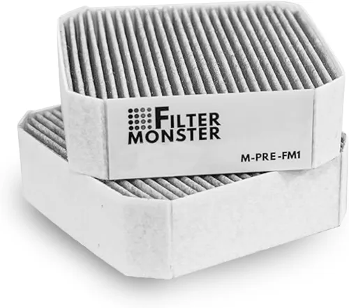 Miniatura 3 de Filter-Monster - Filtro de repuesto con 2 prefiltros de carbono de coco, juego de 3 – Compatible con Molekule PECO para purificador de aire Molekule