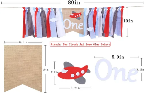 Miniatura 2 de Cartel para silla alta de avión para primer cumpleaños, decoración de primer cumpleaños, accesorios para cabina de fotos, los mejores suministros