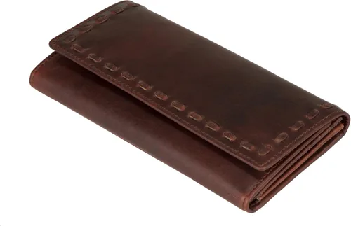 Miniatura 4 de Lady Conceal Cartera de piel con cordones RFID Hope, Coñac, Cartera triple